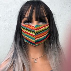 Beautiful Unique Handmade Masks ✨ Funky zigzag 🌈✨